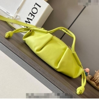 Top Grade Loewe Small Paseo Bag in Shiny Nappa Calfskin 062247 Lime Yellow 2023