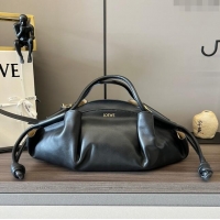 New Design Loewe Medium Paseo Bag in Shiny Nappa Calfskin 062240 Black 2023