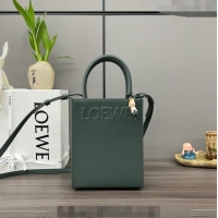 Top Quality Loewe Standard A5 Tote in sleek calfskin 652307 Dark Green 2023