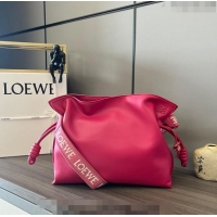 Well Crafted Loewe Flamenco clutch in nappa calfskin & Anagram strap in jacquard 262238 Dark Pink 2023