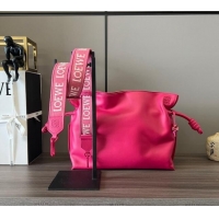 Well Crafted Loewe Flamenco clutch in nappa calfskin & Anagram strap in jacquard 262238 Dark Pink 2023