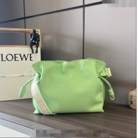 Top Design Loewe Flamenco clutch in nappa calfskin & Anagram strap in jacquard 262238 Light Green 2023