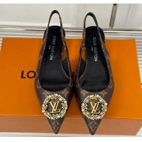 Grade Quality Louis Vuitton Met Slingback Ballerinas Flat in Monogram Canvas 0226123