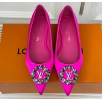 Top Grade Louis Vuitton Met Ballerinas Flat 1.5cm in Satin Dark Pink 0226129