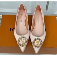 Pretty Style Louis Vuitton Met Ballerinas Flat 1.5cm in Satin Nude 226130