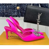 Unique Style Louis Vuitton Met Slignback Pumps 7cm in Satin Dark Pink 0226134