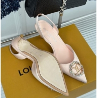 Most Popular Louis Vuitton Met Slignback Pumps 7cm in Satin Light Pink 0226136