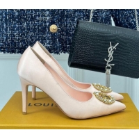 Best Grade Louis Vuitton Met Pumps 7cm/9cm in Satin Nude Pink 226133