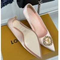 Best Grade Louis Vuitton Met Pumps 7cm/9cm in Satin Nude Pink 226133