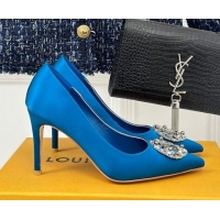 Top Design Louis Vuitton Met Pumps 7cm in Satin Blue 226138