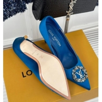 Top Design Louis Vuitton Met Pumps 7cm in Satin Blue 226138