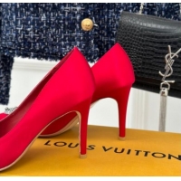 Charming Louis Vuitton Met Pumps 7cm in Satin Red 0226139