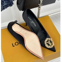 Luxury Discount Louis Vuitton Met Pumps 7cm in Satin Black 226140