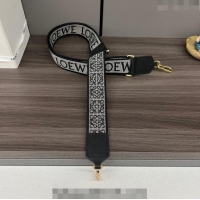 Grade Design Loewe Anagram strap in jacquard and calfskin 651935 Black/Gold 2023