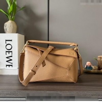 Top Quality Loewe Small Puzzle Edge bag in Grained Calfskin 062324 Light Brown 2023