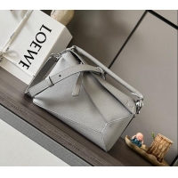 Traditional Specials Loewe Small Puzzle Edge bag in Grained Calfskin 062324 Light Grey 2023