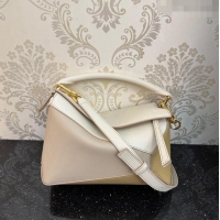 Promotional Loewe Small Puzzle Edge bag in Classic Calfskin 062117 White/Yellow 2023