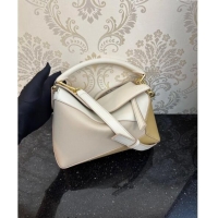 Promotional Loewe Small Puzzle Edge bag in Classic Calfskin 062117 White/Yellow 2023