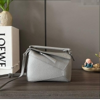 Cheapest Loewe Mini Puzzle Edge bag in Grained Calfskin 062312 Grey 2023