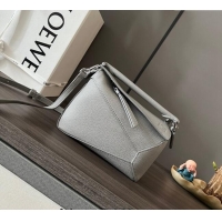 Cheapest Loewe Mini Puzzle Edge bag in Grained Calfskin 062312 Grey 2023