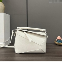 Best Quality Loewe Mini Puzzle Edge bag in Grained Calfskin 062312 White 2023