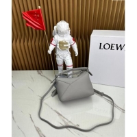 Top Design Loewe Mini Puzzle Edge bag in Grained Calfskin 062221 Grey 2023