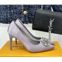 Perfect Louis Vuitton Met Pumps 7cm in Satin Grey 0226142