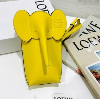 Grade Discount Loewe Elephant Pocket in Classic Calfskin LE1336 Yellow