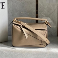 Grade Design Loewe Small Puzzle Edge bag in Grained Calfskin LO1301 Sand 2023