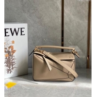 Grade Design Loewe Small Puzzle Edge bag in Grained Calfskin LO1301 Sand 2023