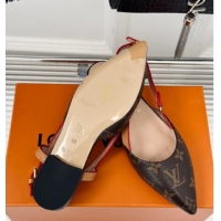 Sumptuous Louis Vuitton Blossom Slingback Flat Ballerinas in Monogram Canvas 320015