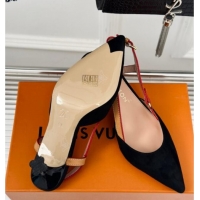 Purchase Louis Vuitton Blossom Slingback Pumps 5.5cm in Suede Black 0320022