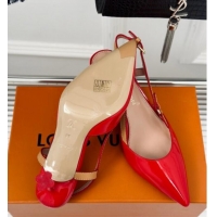 Grade Quality Louis Vuitton Blossom Slingback Pumps 5.5cm in Patent Leather Red 0320018