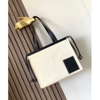 Affordable Price Loewe Cushion Canvas Tote Bag L1062 White/Black 2023