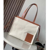 Buy Discount Loewe Cushion Canvas Tote Bag L1062 White/Brown 2023