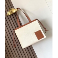 Buy Discount Loewe Cushion Canvas Tote Bag L1062 White/Brown 2023