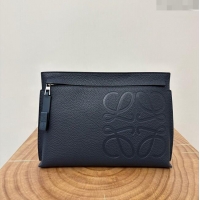 Reasonable Price Loewe T Pouch in Grained Calfskin L2701 Navy Blue 2023 TOP