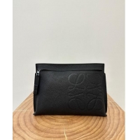 Inexpensive Loewe T Pouch in Grained Calfskin L2701 Black 2023 TOP