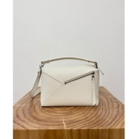 Promotional Loewe Small Puzzle Bag in Soft Grained Calfskin 8010L White 2023 TOP