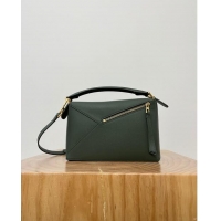 Promotional Loewe Small Puzzle Bag in Classic Calfskin 9311L Bottle Green 2023 TOP