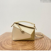 Top Quality Loewe Mini Puzzle Bag in Classic Calfskin 9310L Off-white/Beige 2023 TOP