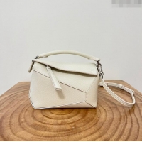 Shop Grade Loewe Mini Puzzle Bag in Soft Grained Calfskin 9310L White 2023 TOP