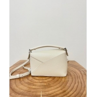 Shop Grade Loewe Mini Puzzle Bag in Soft Grained Calfskin 9310L White 2023 TOP