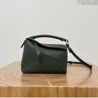 Best Price Loewe Mini Puzzle Bag in Classic Calfskin 9310L Bottle Green 2023 TOP