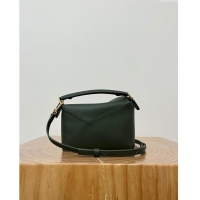 Best Price Loewe Mini Puzzle Bag in Classic Calfskin 9310L Bottle Green 2023 TOP