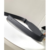 Trendy Design Loewe Branded short strap in classic calfskin 2x55.5cm L9124 Black 2023