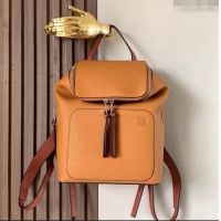 Affordable Price Loewe Goya Backpack Bag in Soft Grained Calfskin 9040 Orange 2024