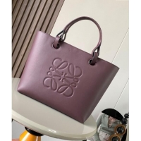 Unique Grade Loewe Small Anagram Tote bag in classic calfskin 9300 Purple 2024