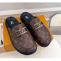 Perfect Louis Vuitton Monogram Canvas Flat Mules 0320059