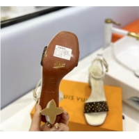 Most Popular Louis Vuitton Heel Sandals 8cm in Monogram Canvas and Leather with Studs Light Beige 320089